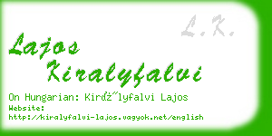 lajos kiralyfalvi business card